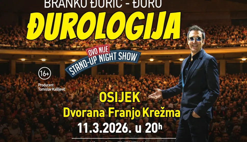 Jedan od najpoznatijih regionalnih komičara i glumaca, Branko Đurić Đuro, ponovno dolazi u Osijek sa svojim kultnim autorskim showom "Đurologija".