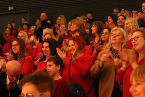 Osijek, 06. 02. 2026, KC Osijek, Dvorana Franjo Krežma. Svečanost udruge CEREBRO u povodu Dana Crvenih haljina....snimio GOJKO MITIĆ