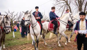 /Foto/ Tenjskim ulicama na gizdavim konjima projahala povorka od 60-ak jahača