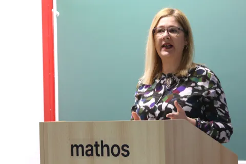 Osijek, 07. 02. 2026, Mathos, Zimska &scaron;kola matematike za srednjo&scaron;kolce. Ivana Kuzmanović Ivičić, predsjednica Udruge matematičara snimio GOJKO MITIĆ