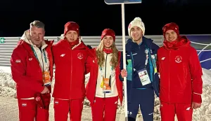 Cortina d'Ampezzo, 6.2.2026.- Sve?anostima koje ?e u petak nave?er biti odr?ane na ?etiri lokacije, u Milanu, Cortini d'Ampezzo, Predazzu i Livigniju, slu?beno ?e biti otvorene 25. Zimske olimpijske igre Milano-Cortina 2026., a na tri mjesta ?e se ra?trkani nalaziti i hrvatski sporta?i. Na slici Matija Legovi?, Anika Ko?ica i Kre?imir Crnkovi?. foto HINA/ HOO/ ua