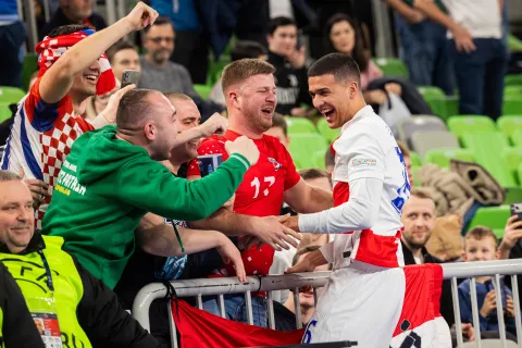 Ljubljana, 07.02.2026 - Utakmica za tre?e mjesto Europskog prvenstva u futsalu Hrvatska - Francuska. foto HINA/ STA/ Bor SLANA/ ik