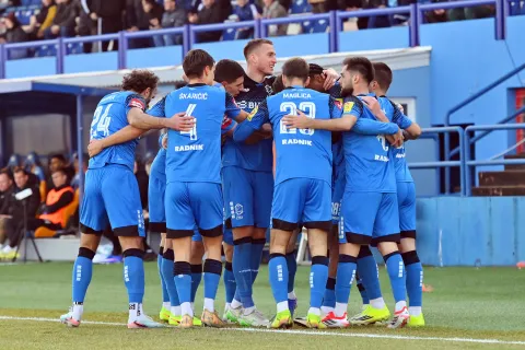 08.02.2026. stadion Anđelko Herjavec, Varaždin21. kolo SuperSport HNL 25/26 između NK Varazdin i NK OsijekNa fotografiji slavlje VaraždinaPhoto: Marko Jurinec /HINA