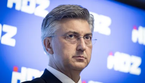 Zagreb, 7.7.2025 - Zajednička sjednica Predsjedni&scaron;tva i Nacionalnog odbora HDZ-a. Na slici Andrej Plenković daje izjavu za medije.Foto Hina/ Dario GRZELJ/ dag