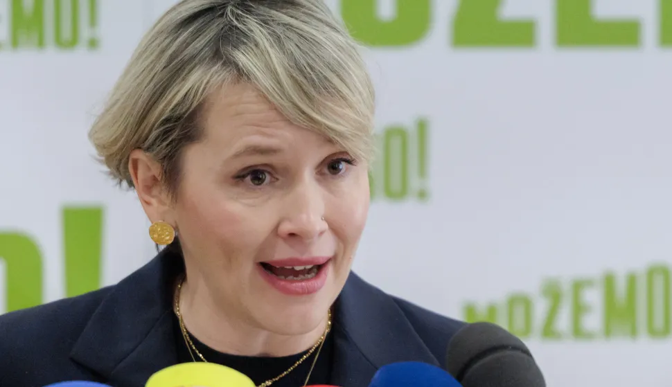 Zagreb, 09.02.2026. - Saborska zastupnica Možemo! Ivana Kekin na konferenciji za medije predstavila je inicijativu za prikupljanje potpisa za raspravu o dono&scaron;enju zakona o digitalnoj za&scaron;titi djece, odnosno regulaciji dru&scaron;tvenih mreža za mlađe od 15 godina.Na fotografiji Ivana Kekin.foto HINA/ Edvard &Scaron;U&Scaron;AK