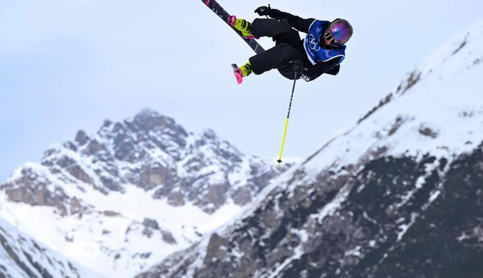 Switzerland's Mathilde Gremaud competes in the freestyle skiing women's freeski slopestyle final run 1 during the Milano Cortina 2026 Winter Olympic Games at Livigno Snow Park-Slopestyle, in Livigno (Valtellina), on February 9, 2026. (Photo by Kirill KUDRYAVTSEV/AFP)