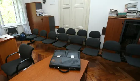 03.09.2012.,, Zagreb - Na Zupanijskom sudu nastavljeno je sudjenje Dragi Tadicu zbog pokusaja podmicivanja neimenovanih sudaca Vrhovnog suda na kojem su svjedocili Kresimir Bubalo, Josip Tolic. Prazna sudnica.rPhoto: Sanjin Strukic/PIXSELL