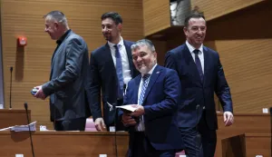 Zagreb, 02.12.2025 - Sjednica Hrvatskog sabora. Na slici Petar &Scaron;imić, Nikola Mažar, Maksimilijan &Scaron;imrak, Tomislav Zadro.foto HINA/ Damir SENČAR/ ds