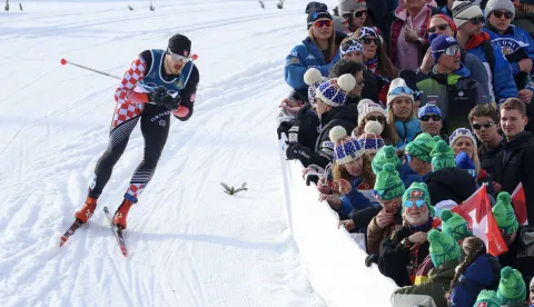 Tesero, 10.02.2026 - Hrvatska trkačica Tena Hadžić tijekom utrke kvalifikacija skija&scaron;kog trčanja, sprint klasičnim načinom, na Zimskim olimpijskim igrama Milano-Cortina 2026.foto HINA/ Damir SENČAR/ ds