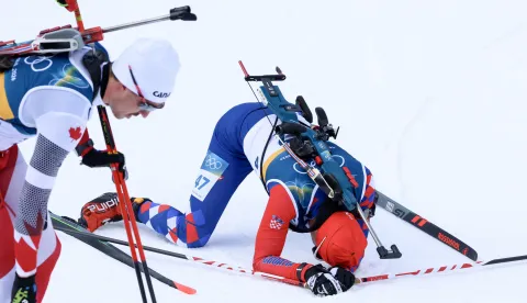 Antholz-Anterselva, 10.02.2026 - Hrvatski biatlonac Kre&scaron;imir Crnković tijekom utrke biatlona na 20 kilometara, na Zimskim olimpijskim igrama Milano-Cortina 2026.foto HINA/ Damir SENČAR/ ds