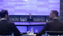 Zagreb, 11.02.2026 - 146. sjednica Vlade. Na fotografiji Tonči Glavina, Andrej Plenković, Marin Piletić. foto HINA/ Daniel KASAP/ dk