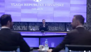 Zagreb, 11.02.2026 - 146. sjednica Vlade. Na fotografiji Tonči Glavina, Andrej Plenković, Marin Piletić. foto HINA/ Daniel KASAP/ dk