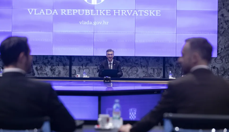 Zagreb, 11.02.2026 - 146. sjednica Vlade. Na fotografiji Tonči Glavina, Andrej Plenković, Marin Piletić. foto HINA/ Daniel KASAP/ dk