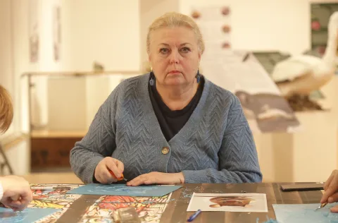 Osijek, 11. 02. 2026., Muzej Slavonije, radionica, projekt, Museorum za građane 60+, radionica - linoleum, Snježana &Scaron;poljarSNIMIO BRUNO JOBST