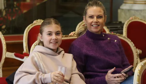 Osijek, 04. 02. 2026, HNK Osijek, pressica uoči premijer, Dok zvijezde ne padunu. Rita Čabrraja i Ivana Soldo Čabraja.snimio GOJKO MITIĆ