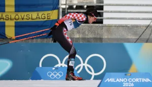 Tesero, 10.02.2026 - Hrvatska trkačica Tena Hadžić tijekom utrke kvalifikacija skija&scaron;kog trčanja, sprint klasičnim načinom, na Zimskim olimpijskim igrama Milano-Cortina 2026.foto HINA/ Damir SENČAR/ ds