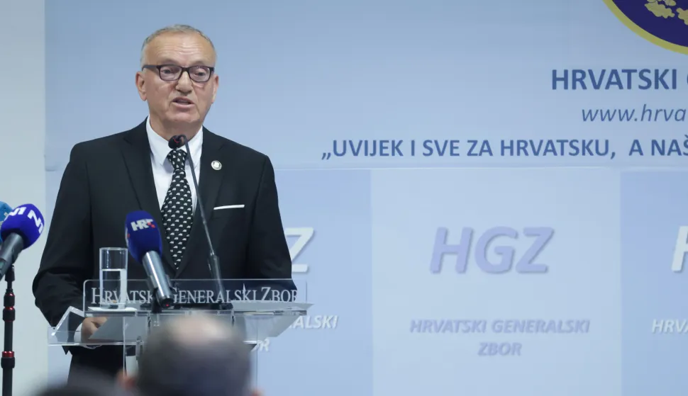 Zagreb, 16.05.2025.- Komemoracija za general-pukovnika Matu Lau&scaron;ića u organizaciji Hrvatskog generalskog zbora. Na fotografiji Marinko Kre&scaron;ić.foto HINA/ Admir BULJUBA&Scaron;IĆ/ abu