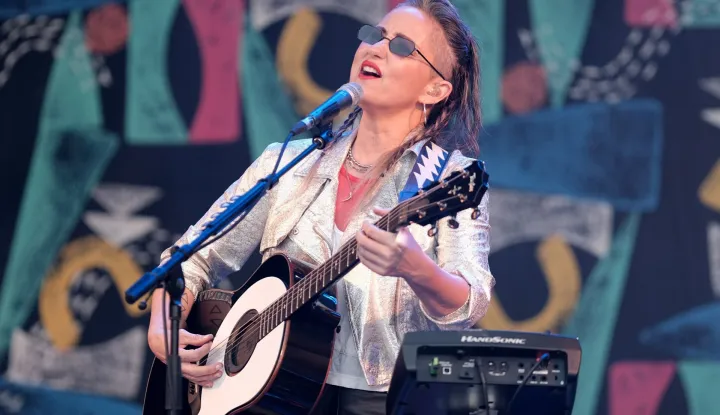 Pictured: KT Tunstall played a set on the stage in the fan village after the third round of the Genesis Scottish Open 2025 at The Renaissance Club, North Berwick, Scotland *** No Sales in the UK *** Photo: SportPix/SIPA USA
