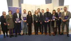 Osijek, 12. 02. 2026., Trg A. Strčevića 2, interregionalni program, uručenje Ugovora, Nata&scaron;a Trami&scaron;ak; Nata&scaron;a Miku&scaron; Žigman, Ministarstvo regionalnog razvoja i fondova Europske unijeSNIMIO BRUNO JOBST
