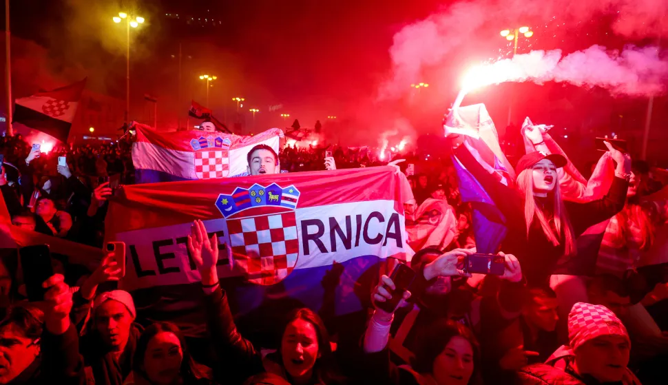 02.02.2026., Zagreb - Svecani docek hrvatske rukometne reprezentacije u na Trgu bana Josipa Jelacica nakon osvojene broncane medalje na Europskom rukometnom prvenstvu. Photo: Igor Kralj/PIXSELL