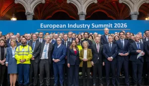 Group picture taken during the European Industry Summit, in Brussels, Wednesday 11 February 2026. BELGA PHOTO JONAS ROOSENS Photo: JONAS ROOSENS/BELGA