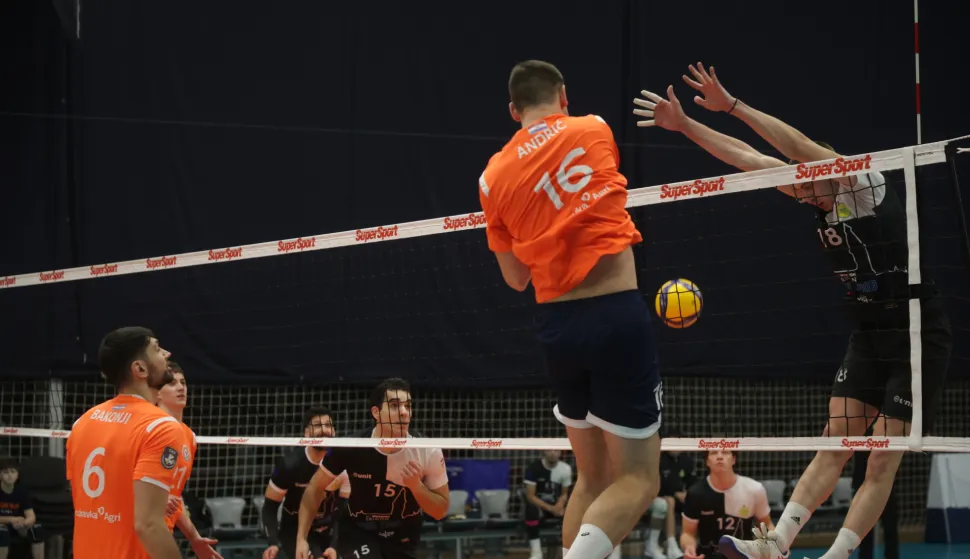 Osijek, 14. 02. 2026., Mala dvorana Gradski vrt, Mursa Osijek - Rovinj, Superliga, odbojka&scaron;i SNIMIO BRUNO JOBST