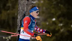 Antholz-Anterselva, 10.02.2026 - Hrvatski biatlonac Matija Legović tijekom utrke biatlona na 20 kilometara, na Zimskim olimpijskim igrama Milano-Cortina 2026.foto HINA/ Damir SENČAR/ ds