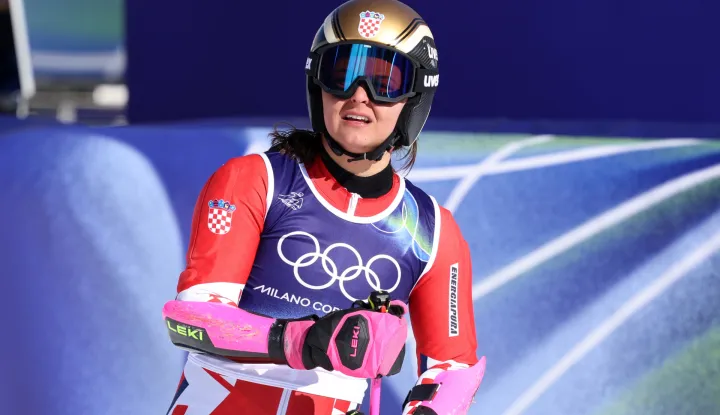 Cortina d'Ampezzo, 15.02.2026 - Hrvatska skija?ica Zrinka Ljuti? tijekom druge utrke veleslaloma na Zimskim olimpijskim igrama Milano-Cortina 2026.foto HINA/ Damir SEN?AR/ ds