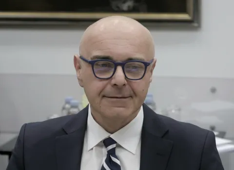 Zagreb.16.2.2025.- Kandidat za novog ministra rada, mirovinskog sustava, obitelji i socijalne politike Alen Ružić saslu&scaron;an je na zajedničkoj sjednici triju saborskih odboraza rad, mirovinski sustav i socijalno partnerstvo, za zdravstvo i socijalnu politiku te za obitelj, mlade i sport.Na slici Alen Ružić.Foto HINA/Tomislav Pavlek/ tp