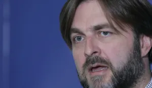 Zagreb.4.2.2025.- 8. sastanak pregovaračkog odbora Vlade i pregovaračkog odbora sindikata javnih službi.Na slici Tomislav Ćorić daje izjavu nakon sastanka. Foto HINA/Tomislav Pavlek/ tp