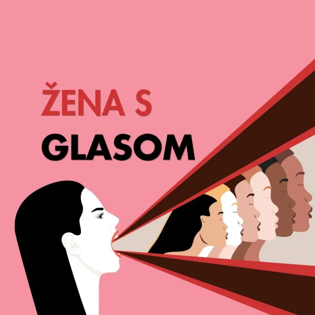 Žena s glasomvizual