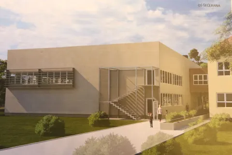 Osijek, 18. 02. 2026, Trg Ante Starečvića 2. Županija, potpisivanjej - ugorvor za rekonstrukciju i dogradnju O&Scaron; &Scaron;ečerana, Beli Manastir. Županca Nata&scaron;a Trami&scaron;ak m gradonačelnik Belog Manastira Igor Pavelić, ravnateljica O&Scaron; &Scaron;ečerana Đurđica Petrović i predstavnik izvođača radova TEHNO - ELEKTRO Petar Prodavnović.snimio GOJKO MITIĆ