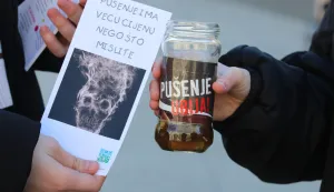 Osijek, 18. 02. 2026, Trg Ante Starečvića. Hrvatski dan bez duhanskog dima. Javno zdravstvena akcija.snimio GOJKO MITIĆ