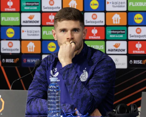 Zagreb, 18.02.2026. - Medijske aktivnosti uoči utakmice GNK Dinamo - Genk.&nbsp;Konferencija za medije GNK Dinamo.Na fotografiji Moris Valinčić.foto HINA/ Edvard &Scaron;U&Scaron;AK