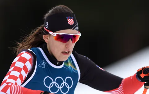 Tesero, 12.02.2026 - Hrvatska trkačica Tena Hadžić tijekom utrke skija&scaron;kog trčanja, 10 kilometara, na Zimskim olimpijskim igrama Milano-Cortina 2026.foto HINA/ Damir SENČAR/ ds