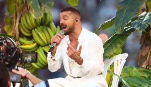 Feb 8, 2026; Santa Clara, CA, USA; Ricky Martin performs in the halftime show in Super Bowl LX between the Seattle Seahawks and the New England Patriots at Levi's Stadium. Mandatory Credit: Mark J. Rebilas-Imagn Images Photo: Mark J. Rebilas/REUTERS