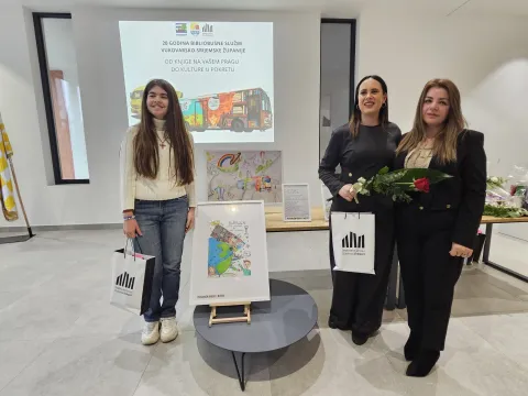 pojedinačno prvo mjesto-Milica Miljević, Vlatka Glava&scaron; (mentorica), Tamara Kalistović (pročelnica)