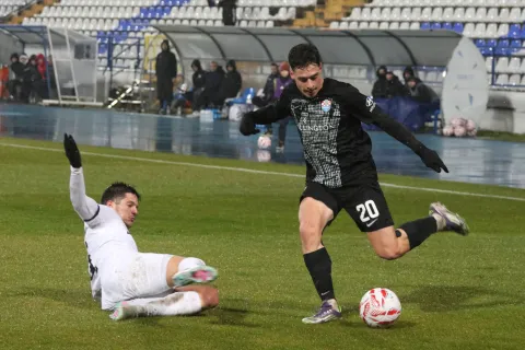 Osijek, 20. 02. 2026, Stadion Gradski Vrt, nogomet, Vukovar - Slaven Belupo, SuperSport HNL25/26, Kristijan Čabrajić (20).snimio GOJKO MITIĆ