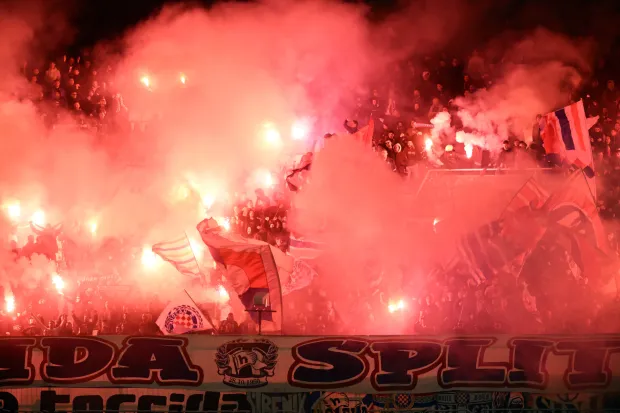 Split.22.02.2026. Utakmica 22. kola HNL-a Hajduk - Rijeka. foto HINA/ Mario STRMOTIĆ/ms torcida, navijači. stadion