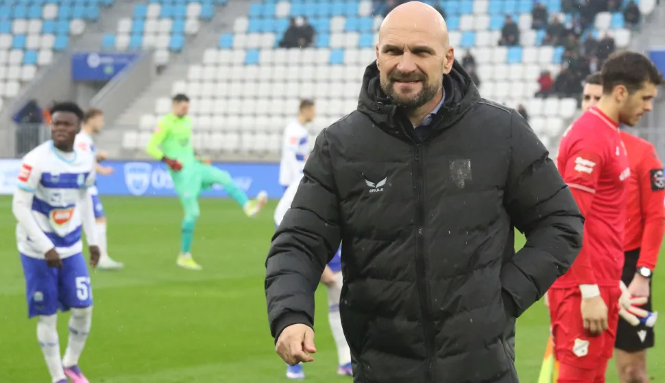 Osijek, 01. 02. 2026, Opus Arena, nogomet, Osijek - Rijeka. SuperSport HNL 25/26. Željko Sopić.snimio GOJKO MITIĆ