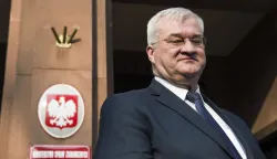 Andriy Sybiga speaks at the press conference outside the Polish Ministry of Foreign Affairs in Warsaw. Andriy Sybiga (Andrii Sybiha) landed in Warsaw after talks on a ceasefire and peace with the US delegation in Saudi Arabia and immediately went to meet with Radoslaw Sikorski - the Polish Minister of Foreign Affairs. During a short press conference outside the Ministry of Foreign Affairs in Warsaw, ?Radoslaw Sikorski said that US military aid deliveries to neighboring Ukraine through Poland have resumed to previous levels following US-Ukraine talks in Saudi Arabia, and cofirmed?with?the Ukrainian Minister of Foreign Affairs - Andrii Sybiha,?that arms deliveries via Jasionka (logistics hub in Poland) have returned to previous levels.?According to Warsaw, up to 95 percent of military aid to Kyiv passes through Poland, in particular through the Jasionka hub close to the NATO country?s eastern border. (Photo by Attila Husejnow/SOPA Images/Sipa USA) Photo: SOPA Images/SIPA USA