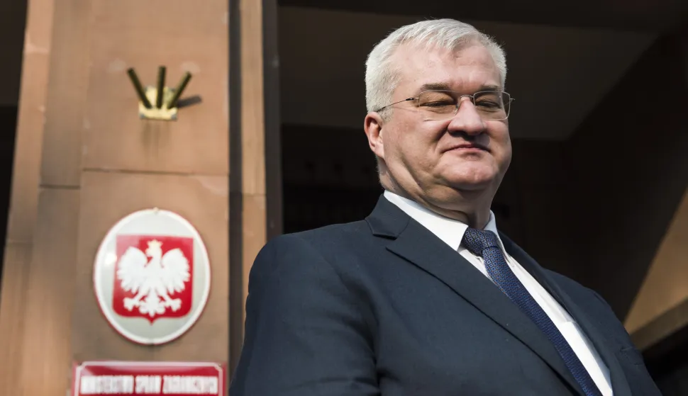Andriy Sybiga speaks at the press conference outside the Polish Ministry of Foreign Affairs in Warsaw. Andriy Sybiga (Andrii Sybiha) landed in Warsaw after talks on a ceasefire and peace with the US delegation in Saudi Arabia and immediately went to meet with Radoslaw Sikorski - the Polish Minister of Foreign Affairs. During a short press conference outside the Ministry of Foreign Affairs in Warsaw, ?Radoslaw Sikorski said that US military aid deliveries to neighboring Ukraine through Poland have resumed to previous levels following US-Ukraine talks in Saudi Arabia, and cofirmed?with?the Ukrainian Minister of Foreign Affairs - Andrii Sybiha,?that arms deliveries via Jasionka (logistics hub in Poland) have returned to previous levels.?According to Warsaw, up to 95 percent of military aid to Kyiv passes through Poland, in particular through the Jasionka hub close to the NATO country?s eastern border. (Photo by Attila Husejnow/SOPA Images/Sipa USA) Photo: SOPA Images/SIPA USA