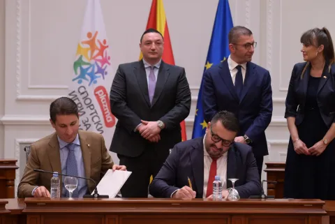 Svečano potpisivanje ugovora Sportskih igara mladih u Sjevernoj MakedonijiUSTUPLJENA FOTOGRAFIJA