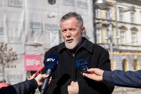 osijek, 28. 2. 2026., Obljetnica smrti Ante StarčevićaDrago Marković; HSP; obljetnica; Ante Starčević; polaganje vijenaca