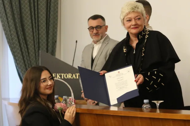Osijek, 27. 02. 2026, Aula Sveučili&scaron;ta, Trg Svetog Trojstva, rektorat. Promocija diplomiranih Akademije za umjetnost i kulturu, AUKOS.snimio GOJKO MITIĆ