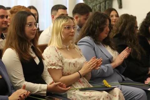 Osijek, 27. 02. 2026, Aula Sveučili&scaron;ta, Trg Svetog Trojstva, rektorat. Promocija diplomiranih Akademije za umjetnost i kulturu, AUKOS.snimio GOJKO MITIĆ