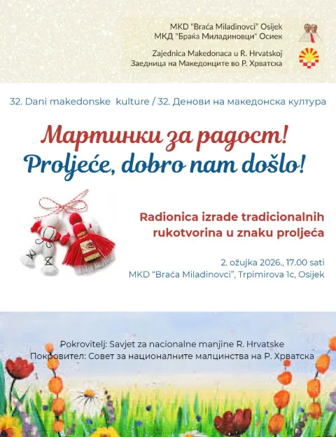 Danas radionica izrade rukotvorinaMKD Braća Miladinovci