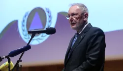 Zagreb, 27.02.2026 - Prigodno obilježavanje Međunarodnog dana civilne za&scaron;tite i Dana civilne za&scaron;tite u RH. Tom prilikom uručene su nagrade za naročiti pothvat, nagrade i priznanja u području sustava civilne za&scaron;tite te zahvalnice za izuzetan doprinos razvoju sustava civilne za&scaron;tite. Na fotografiji potpredsjednik Vlade i ministar unutarnjih poslova Davor Božinović.foto HINA/ Denis CERIĆ /dc
