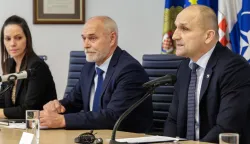 Zagreb, 02.03.2026. - Konferencija za medije povodom početka temeljnog vojnog osposobljavanja.Na fotografiji Ivan Ju&scaron;ić, Ivan Anu&scaron;ić.foto HINA/ Edvard &Scaron;U&Scaron;AK