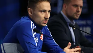 Zagreb, 13.02.2024. - Konferencija za medije povodom povratka Marka Roga u Dinamo. Na fotografiji Marko Rog. foto HINA/ Lana SLIVAR DOMINI?/ lsd